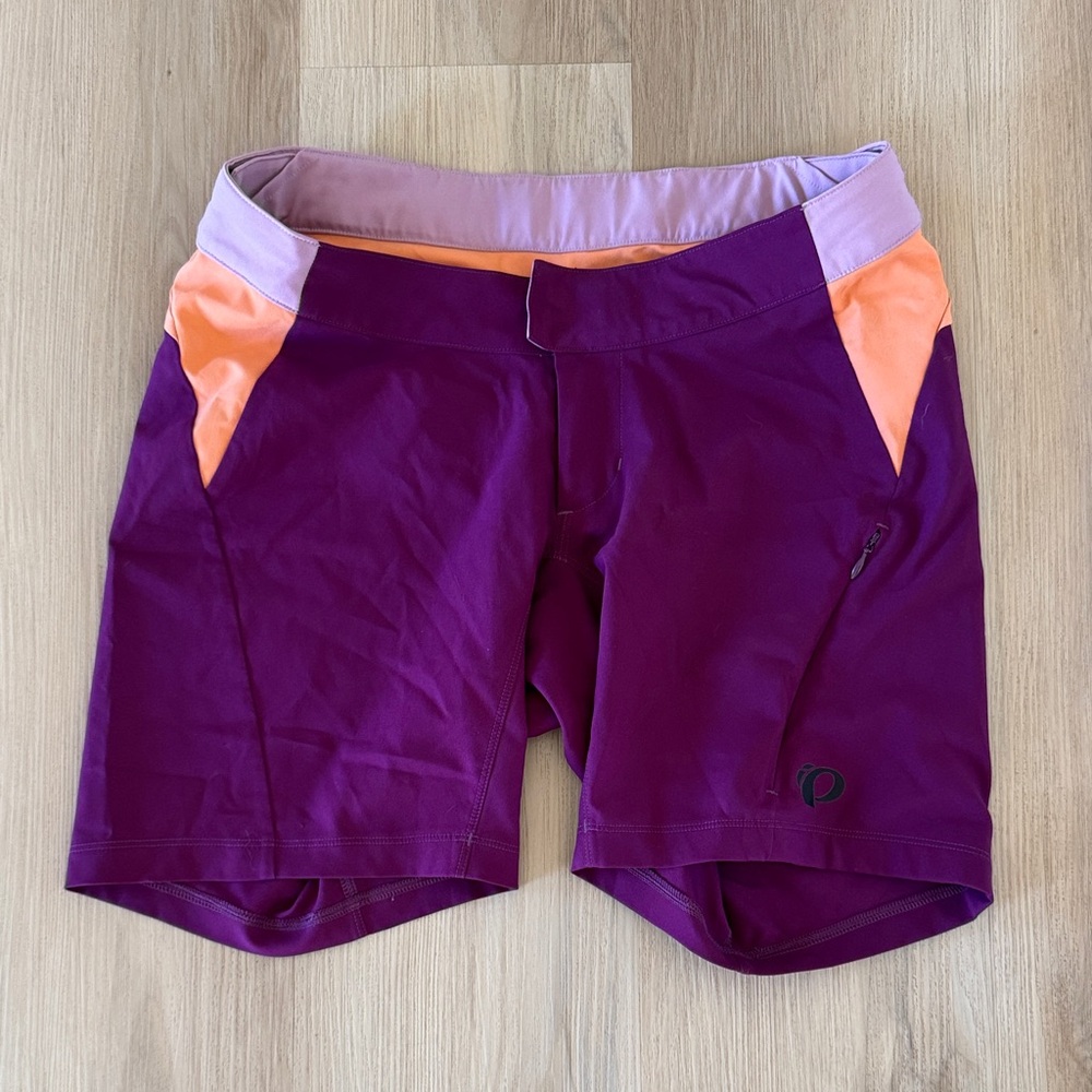 Pearl Izumi Women's Vibrant Purple and Orange Bike Shorts